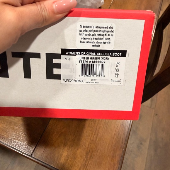 Hunter Women's Original Chelsea Rain Waterproof Boots Hunter Green size 10 - Picture 6 of 7